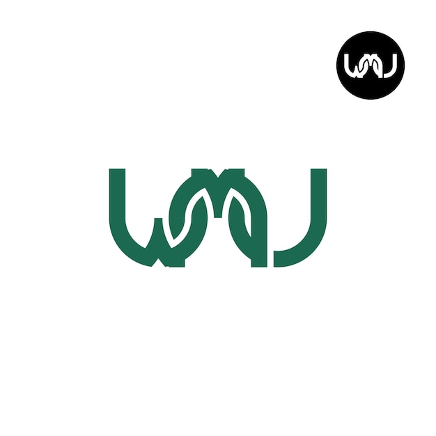 Vettore design del logo della lettera wmu monogram