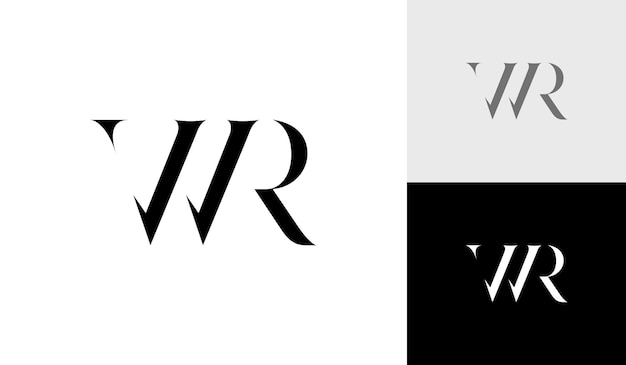 Letter WR initial monogram logo design