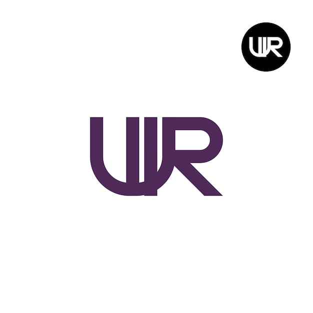 Letter WR Monogram Logo Design