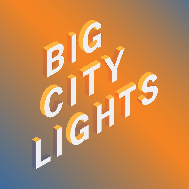 Letter written isometric quote big city lights