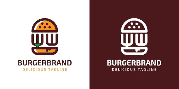 Буква WW Burger Logo подходит для любого бизнеса, связанного с гамбургерами, с инициалами W или WW.