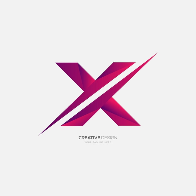 Letter X abstract kleurrijk uniek plakvorm modern logo