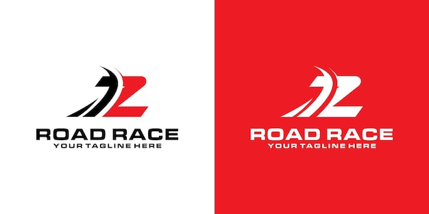 Буква x и дизайн логотипа асфальтовой дороги гоночный логотип для автомобильных гоночных видов спорта