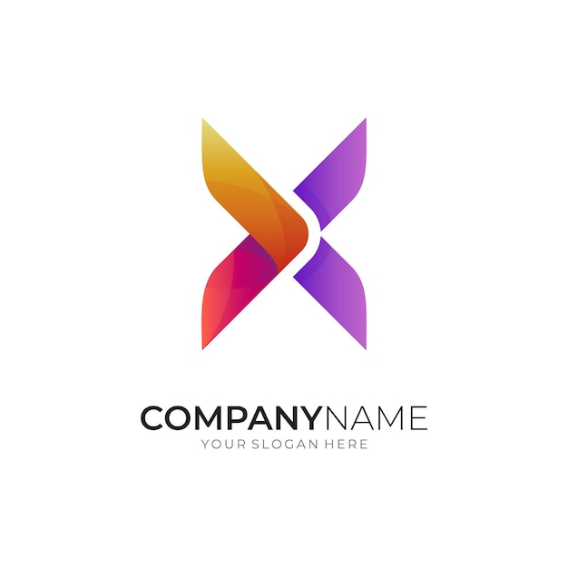 Letter X and arrow creative logo design concept