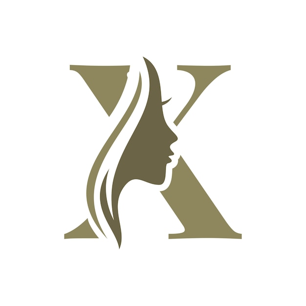 Letter X Beauty Face Logo