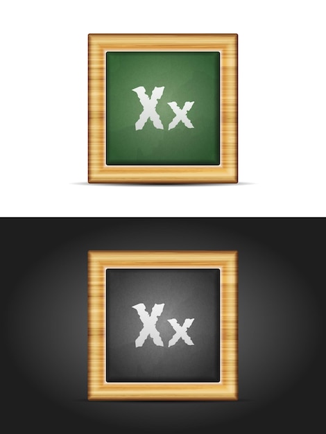 Letter X on chalkboard