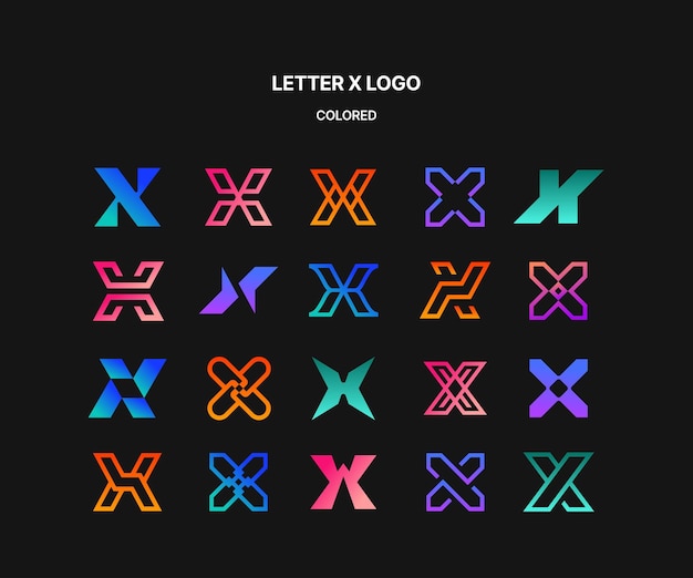 Vector letter x colored logo