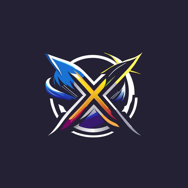 Дизайн логотипа с цветным градиентом буквы x