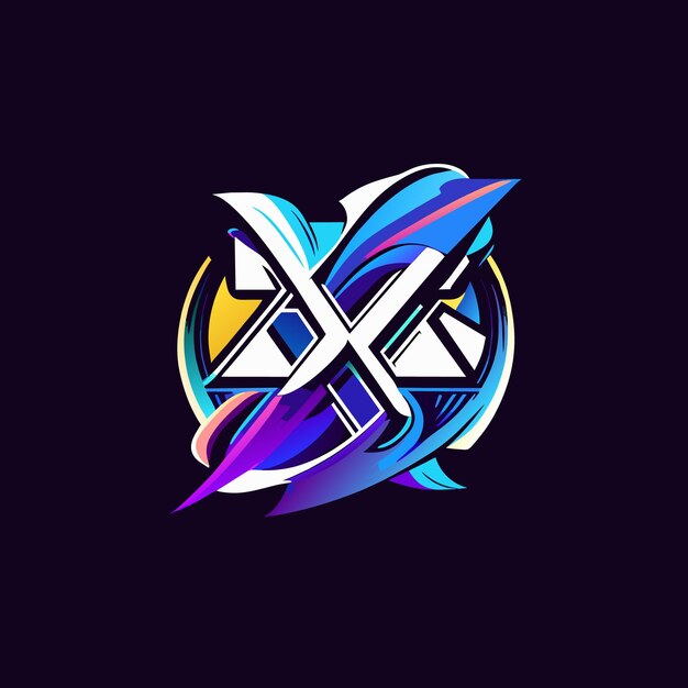 Letter x colorful gradient logo design