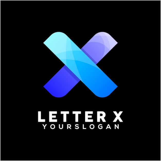 Vettore lettera x modello di progettazione logo colorato