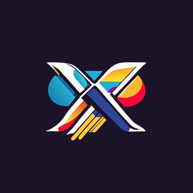 Буква x красочный дизайн логотипа