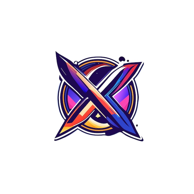 Letter x colorful logo design