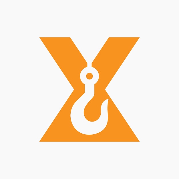 Буква x символ крана для строительного знака логотипа