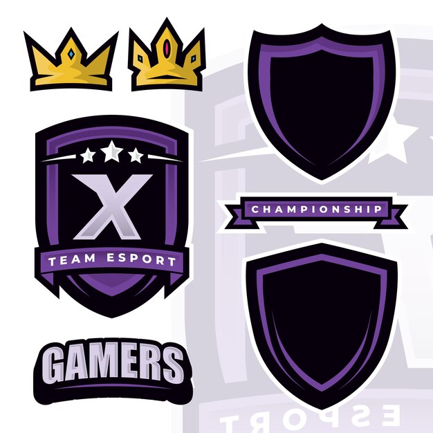 Letter X Esports Gamers Logo Template Creator for Gaming Esport ロゴ デザイン要素