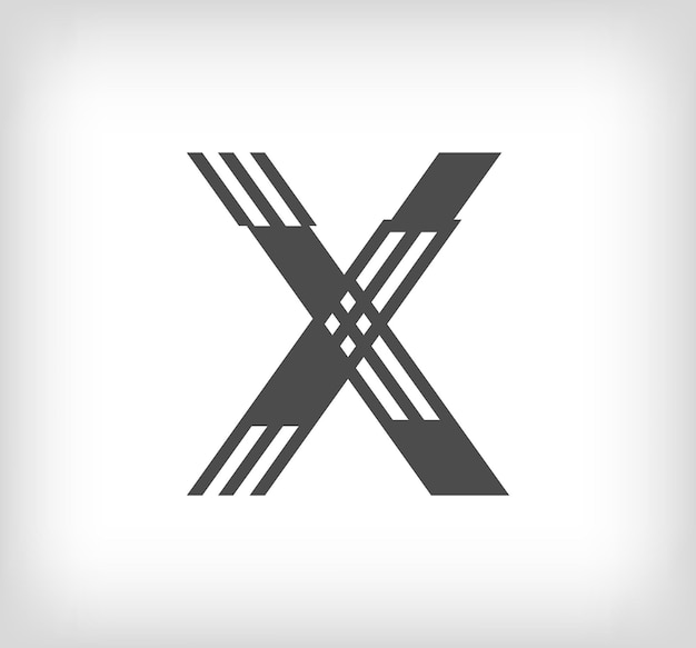Вектор Буква x линейный современный логотип буква в форме линейной полосы буква алфавита символ и линейный