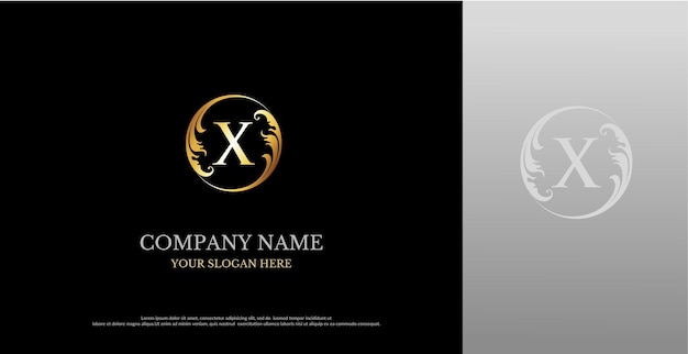 Letter x logo with luxury ornament