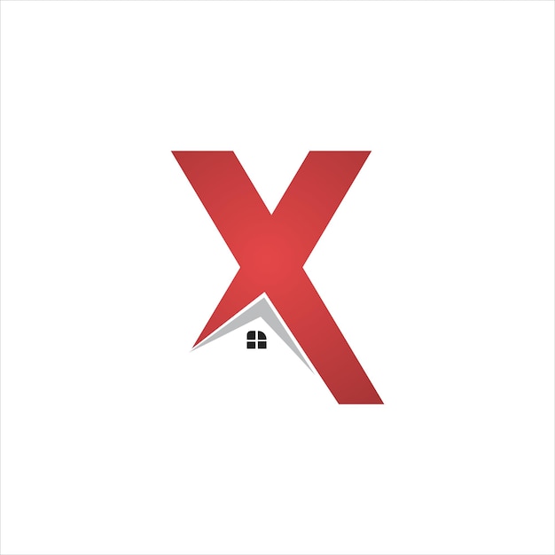 Letter x met onroerend goed logo design icoon