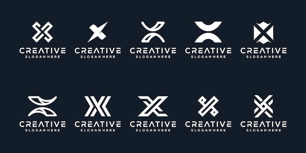 Letter x monogram logo-ontwerp instellen