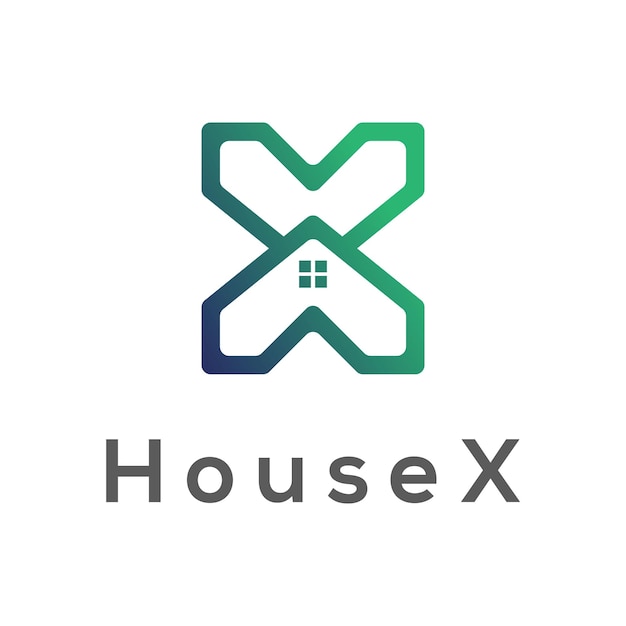 Letter X Real Estate logo design