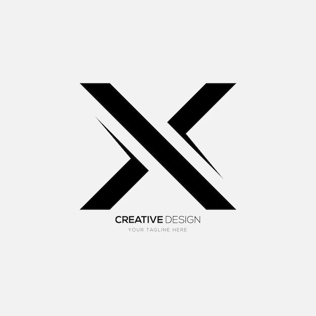 Letter X segment creatief monogram logo