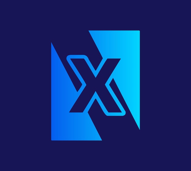 벡터 letter x 기술 로고 디자인