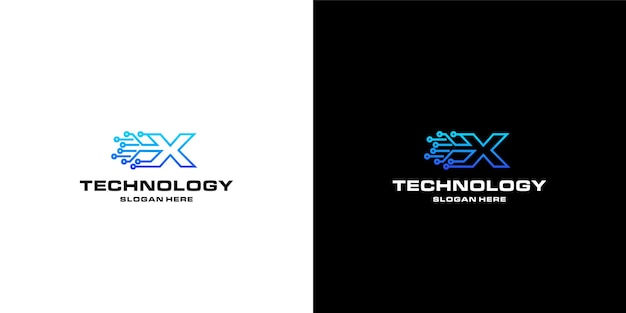 Lettera x tecnologia nft logo design