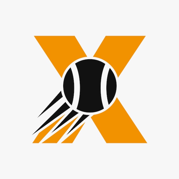 Letter X Tennis Logo Concept With Moving Tennis Ball Icon Tennis Sports Logotype Symbol Template