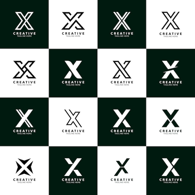 letter x vector logo set