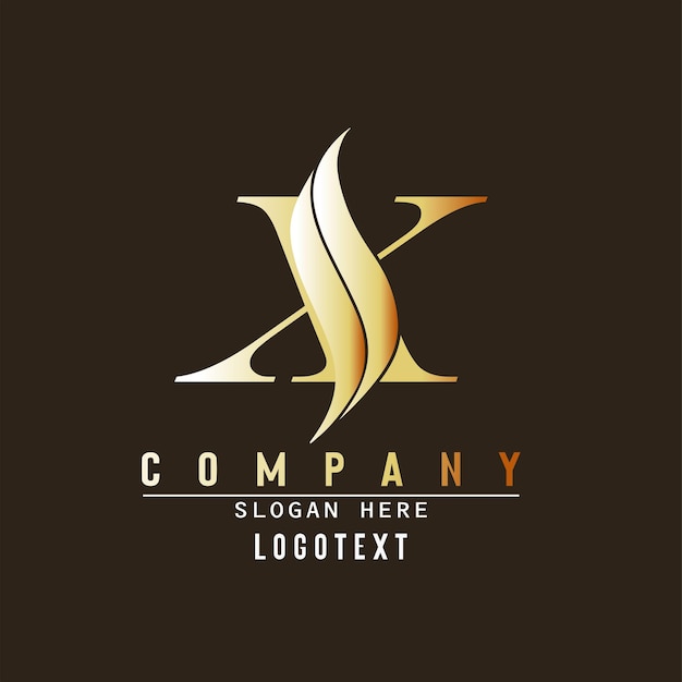 Letter X and Wave Logo Template abstract initial X logo Creative X letter with luxury concept X