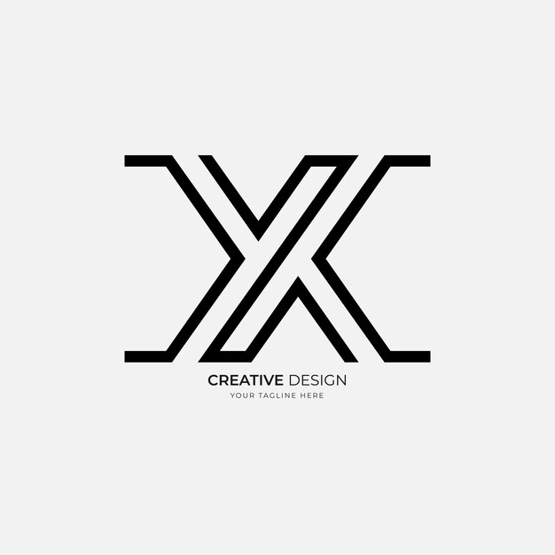 Letter X with arrow shape creative line art elegant monogram minimal logo