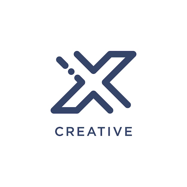 현대적 인 창의적 인 아이디어 모노그램과 함께 X 문자 추상 로고