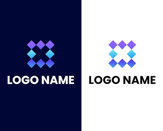 letter x with tech modern business logo design template