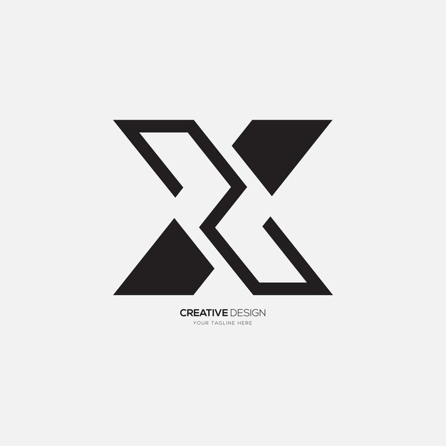 Letter X Z or Z X unique modern shape monogram logo branding