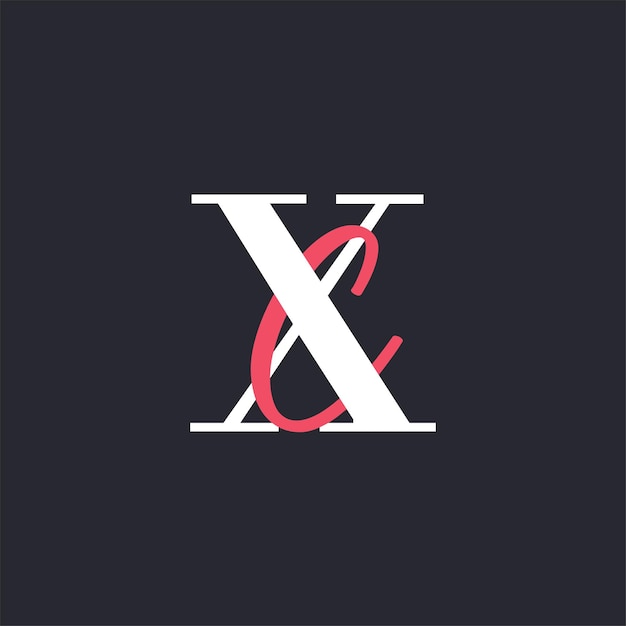 XC 로고 완벽하게 혼합 된 글자 이니셜 XC 글자 로고 디자인