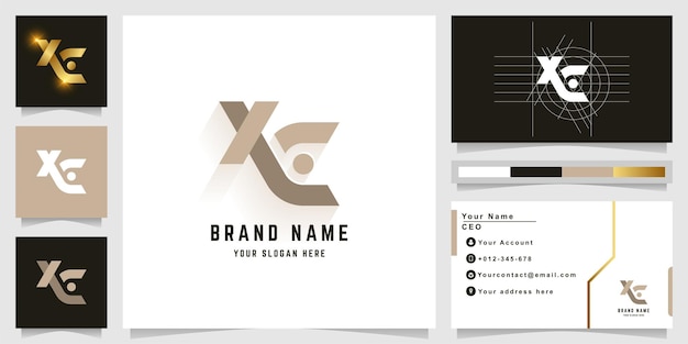 Letter XC or XLC monogram logo with business card design