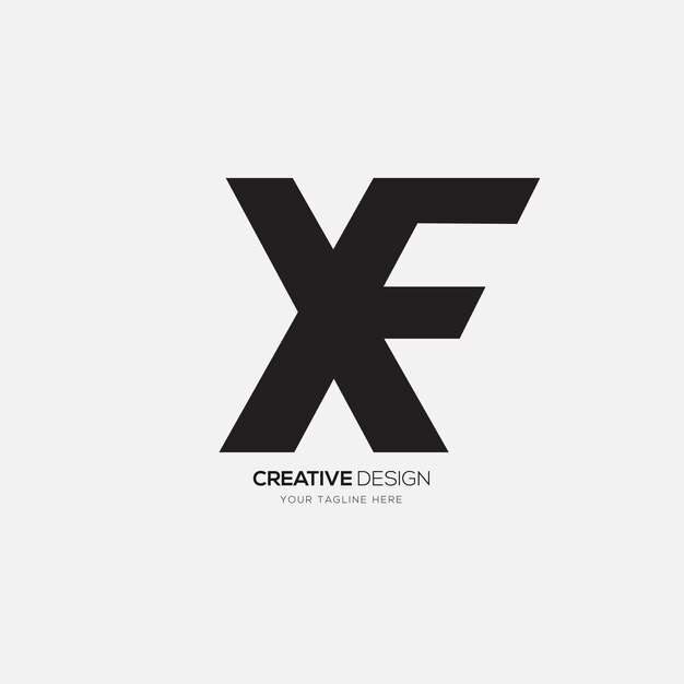 Vector letter xf stylish modern shape creative monogram logo concept