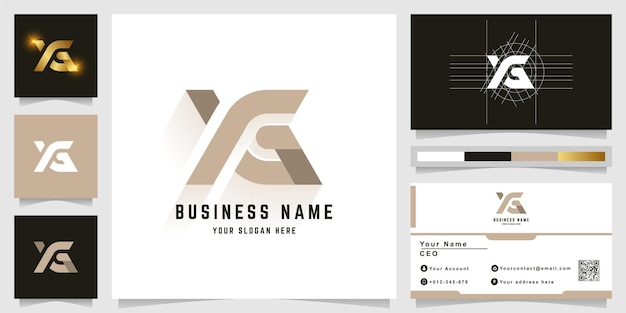 Letter XG or XrG monogram logo with business card design