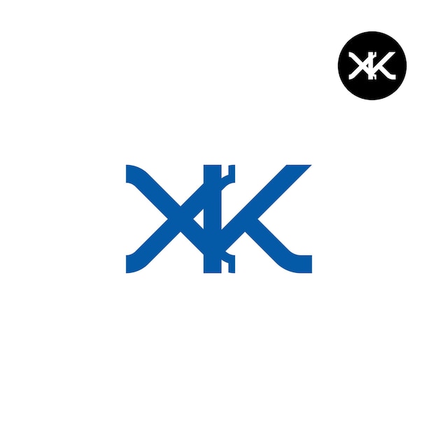 Вектор Дизайн логотипа с буквой xk monogram