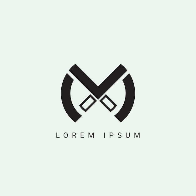 Vector letter xm and mx monogram initial logo geometric modern gradient grid logo