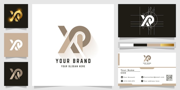 名刺デザインの文字xpまたはxrモノグラムロゴ