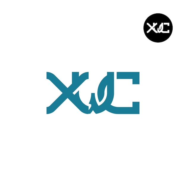 Vector letter xwc monogram logo design