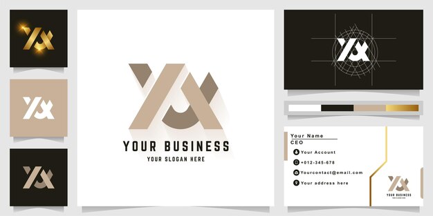 Letter xx or xav monogram logo with business card design