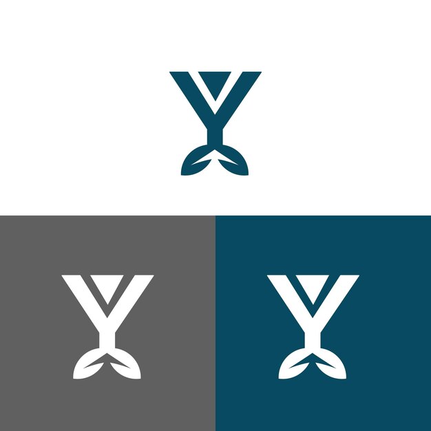 ベクトル 文字 xy ロゴ デザイン コンセプト ネガティブ スペース スタイル チェック マークから構築された抽象的な記号