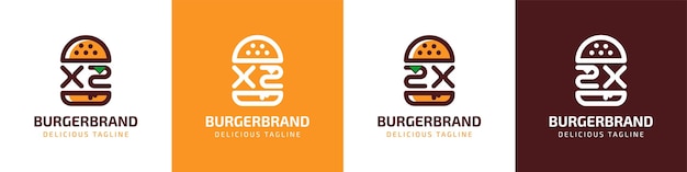 Буква XZ и логотип ZX Burger подходят для любого бизнеса, связанного с гамбургерами, с инициалами XZ или ZX.