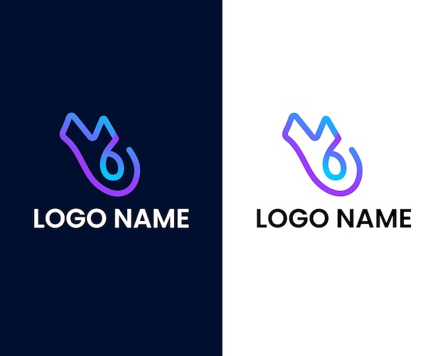 letter y and b logo design template