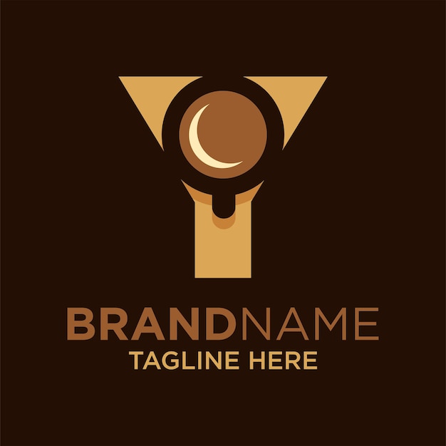 Lettera y tazza da caffè tè cioccolato logo design modello ispirazione illustrazione vettoriale