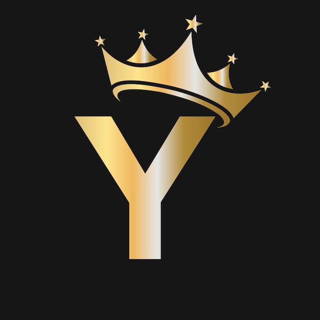 Letter Y Crown Logo Crown Logo op Letter Y-sjabloon voor Beauty Fashion Star Elegant Luxury Sign