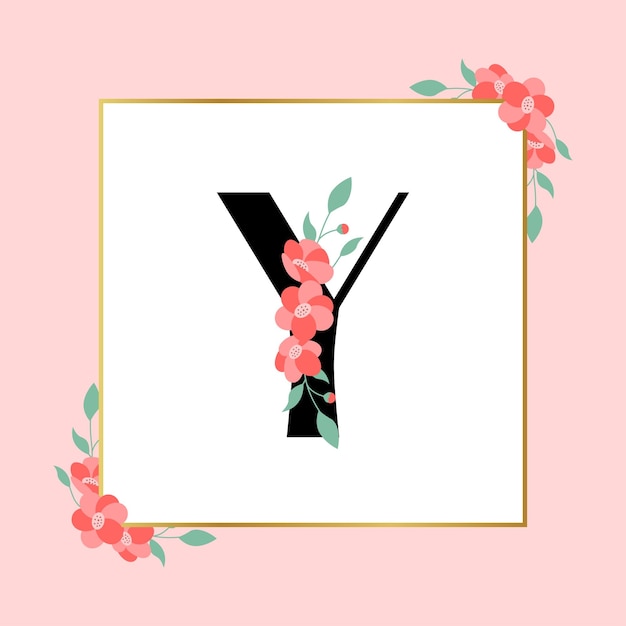 Vector letter y floral feminine logo