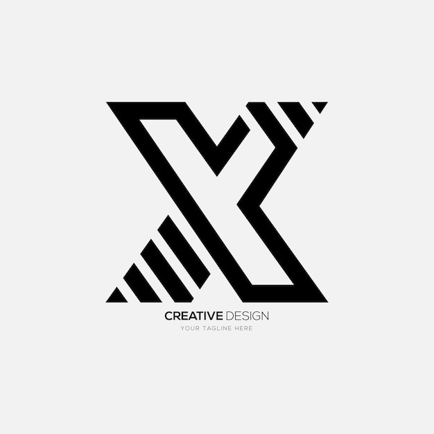 Letter ykx 창의적 단순 라인 아트 네거티브 스페이스 모노그램 패션 로고