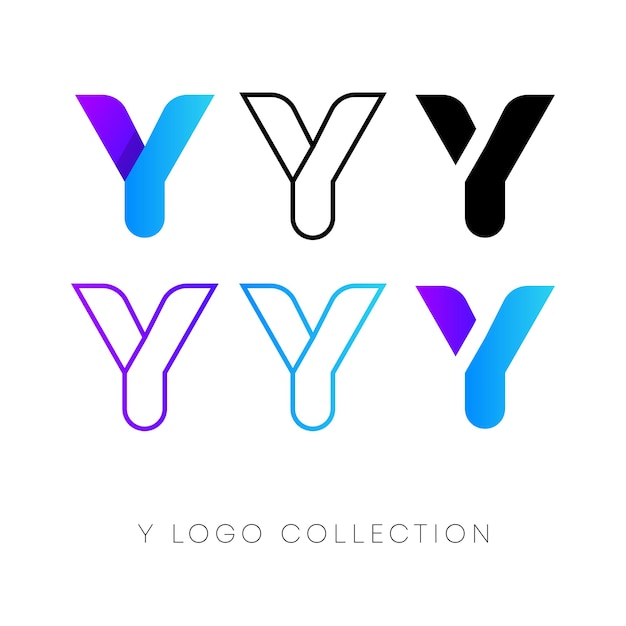 Vector letter y lettermark-logo meerdere versies